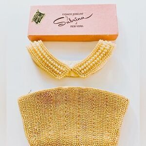 Vintage Faux Pearl Collar & Purse